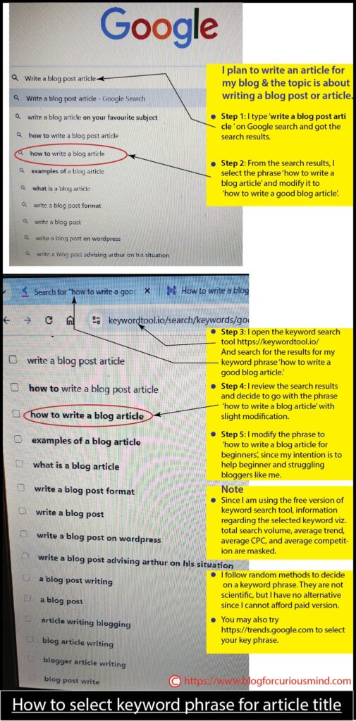 How to Select Keyword/phrase for Article Title